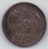 10 эре 1874 г. редкий год. Дания