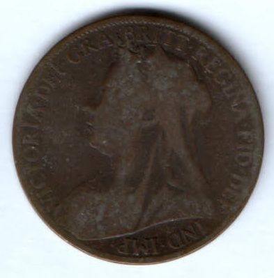 1 пенни 1897 г. Великобритания