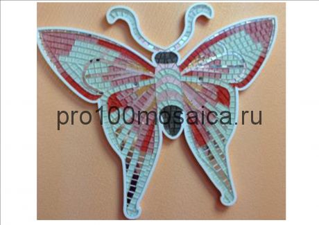 Бабочка красная из мозаики серия "Предметы интерьера" (Caramelle)