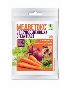 "Медветокс" 100г.  для защиты овощей, картофеля, других корнеплодов и цветочных культур от медведки.