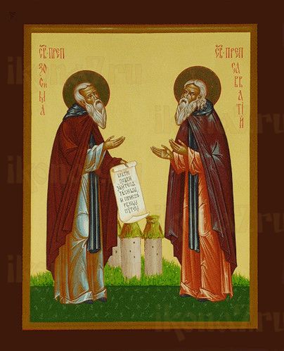 Икона Зосима и Савватий (рукописная)