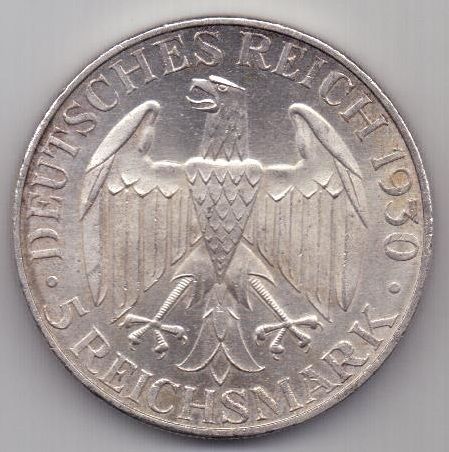 5 марок 1930 Германия Граф Цеппелин UNС