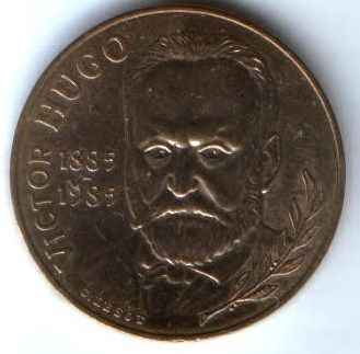 10 франков 1985 г. Франция Виктор Гюго