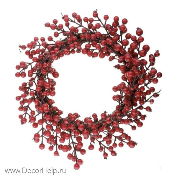 Венок с ягодами искусственный (D45см)