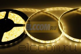 LED лента герметичная в силиконе, ширина 10 мм, IP65, SMD 5050, 60 диодов/метр, 12V, цвет светодиодов теплый белый LAMPER
