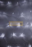 Гирлянда - сеть светодиодная 1,8х1,5м, свечение с динамикой, прозрачный провод, БЕЛЫЕ диоды NEON-NIGHT