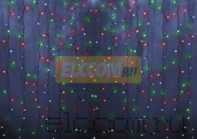 Гирлянда "Светодиодный Дождь" 1,5х1,5м, свечение с динамикой, прозрачный провод, 220В, диоды МУЛЬТИКОЛОР, NEON-NIGHT