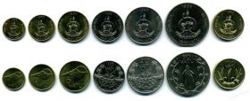 Фауна и флора Набор монет Вануату 1988-1999 гг.(7 монет)