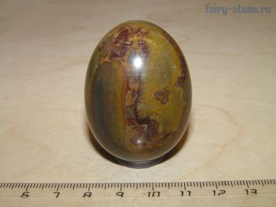 Яйцо из камня яшма бамбуковая (роговик пятнистый) (47мм)