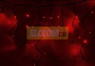 Гирлянда Айсикл (бахрома) светодиодный, 4,0х0,6м, черный провод "КАУЧУК", 220В, диоды красные, NEON-NIGHT