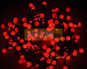 Гирлянда "LED - шарики", Ø17,5мм, 20 м, цвет свечения красный, 24 В, Neon-Night