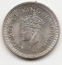 1/2 рупии Британская Индия 1942