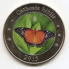 Набор Бабочки 1 доллар Западные Малые Зондские Острова 2015 (2 монеты)