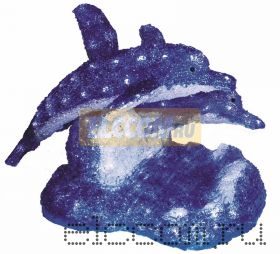 Акриловая светодиодная фигура "Синие дельфины" 65х48х48 см,136 светодиодов, IP44 понижающий трансформатор в комплекте, NEON-NIGHT
