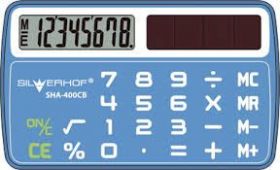 Калькулятор "Silwerhof Card Size. SHA-400CB" карманный, 8 разр. синий (арт. 601010-02)