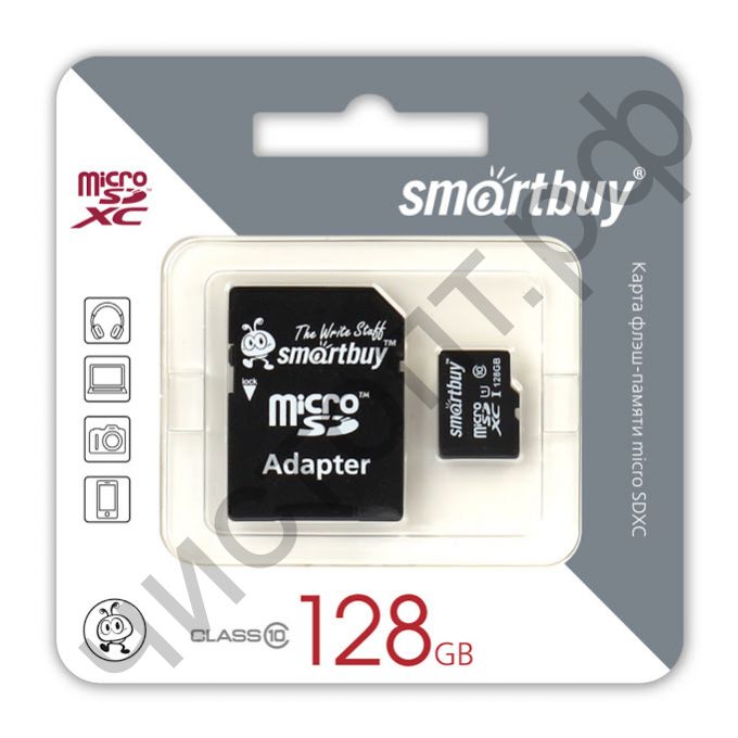 Карта памяти micro SDXC 128GB Smart Buy Class 10 с адаптером SD   BL-1
