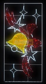 Фигура световая "Колокольчик с бантом", 320 светодиодов 32м дюралайта, размер 260*125 NEON-NIGHT