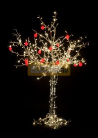 Светодиодное дерево "Яблоня", высота 2 м, 18 красных яблок, тепло-белые светодиоды, IP 54, понижающий трансформатор в комплекте, NEON-NIGHT