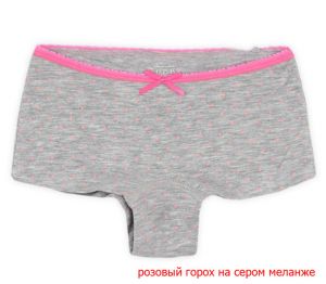 CB19000 Трусы для девочки серые в розовый горох от Черубино Россия