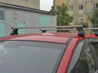 Багажник на крышу на Mitsubishi L200, Атлант, прямоугольные дуги, опора Е