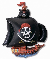 Пиратский корабль чёрный, 14"/ 36 см