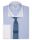 Мужская рубашка синяя с белым воротником и манжетами под запонки T.M.Lewin приталенная Slim Fit