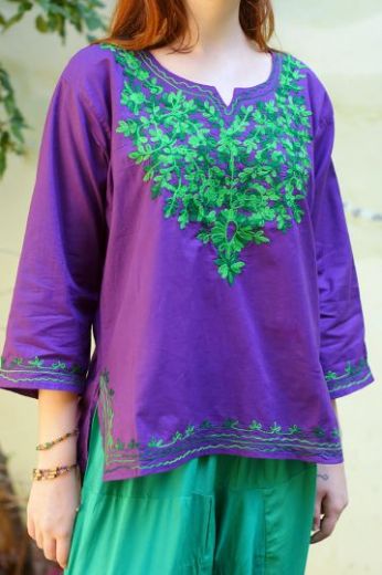 Женская индийская рубашка с вышивкой