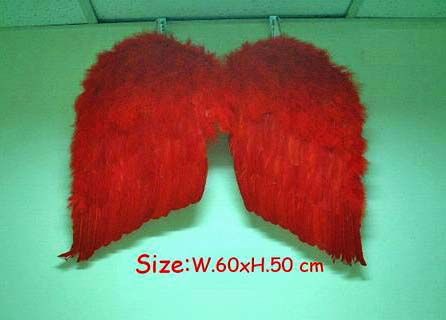 Крылья перьевые красные 60 х 50 см