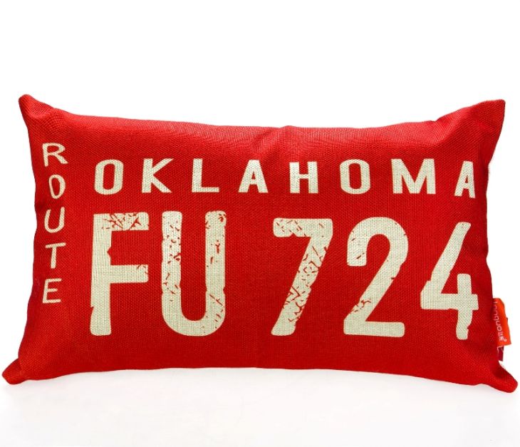 Декоративная подушка «Car Number» - Oklahoma