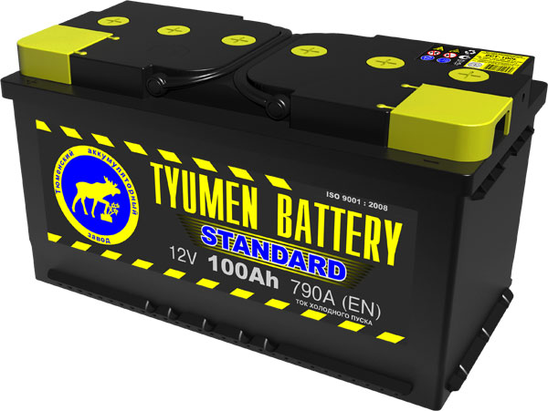 Автомобильный аккумулятор АКБ Тюмень (TYUMEN BATTERY) STANDARD  6CT-100L 100Aч П.П.