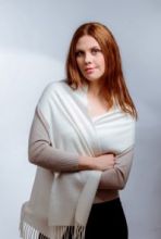 шарф 100% шерсть ягнёнка , белый цвет white   ,плотность 6