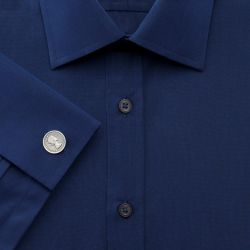 Мужская рубашка под запонки темно-синяя Charles Tyrwhitt сильно приталенная Extra Slim Fit (FD296DBL)