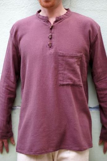 Коричневая мужская рубашка из органического хлопка, Индия