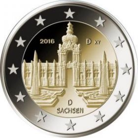 Цвингер - дворцово-парковый комплекс в Дрездене (Саксония) 2 евро Германия 2016 на заказ