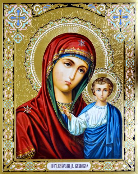 Казанская икона Божией Матери (рукописная)