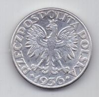 2 злотых 1936 г. АUNC Польша