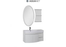 Комплект мебели Aquanet  Опера 115 левая распашные двери, зеркало овальное+полка, цвет белый (169414)