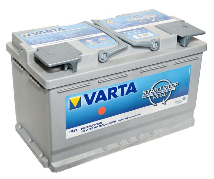 Автомобильный аккумулятор АКБ VARTA (ВАРТА) Start-Stop Plus Silver Dynamic AGM 580 901 080 F21 80Ач ОП