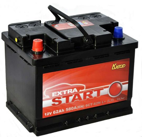 Автомобильный аккумулятор АКБ Extra START (Экстра Старт) 6CT-62 62Ач п.п.