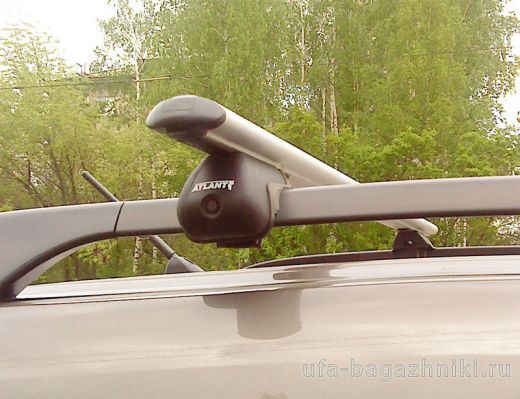 Багажник на крышу Mitsubishi Outlander XL 2007-2013, Атлант, аэродинамические дуги на рейлинги