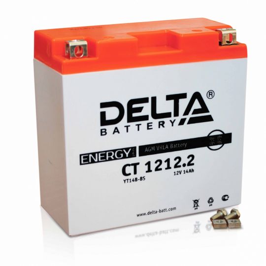 Мото аккумулятор АКБ Delta (Дельта) CT 1212.2 14Ач п.п.YT14B-BS