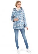 Куртка демис. 2в1 "Каролина" цветочки на голубом для беременных