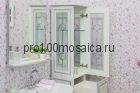 Зеркало для ванной. Коллекция Адель 65 см. белый / патина серебро (SANFLOR)