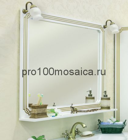 Зеркало для ванной Коллекция Каир 100 см , белое (SANFLOR)