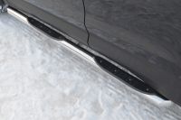 Пороги труба d76 с накладкой (вариант 1) Hyundai Santa Fe 2012-