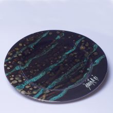 Блюдо тарелка Domiziani Модерн керамика ручной работы чёрное - d 32 см (Италия)