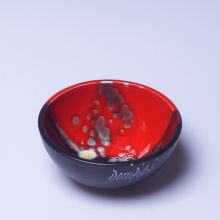 Салатник Domiziani керамика ручной работы чёрно-красный - d 14 см (Италия)