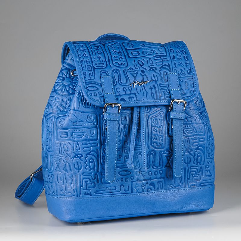 Рюкзак женский 1507613; кожа; синий