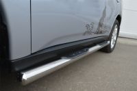 Пороги труба d76 с накладками (вариант 3) Mitsubishi Outlander 2012