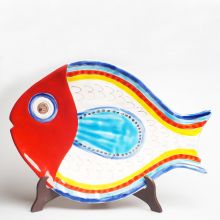 Блюдо тарелка Ceramiche de Simone декоративная «Рыба» керамика ручной работы - 39 х 27 см PT2PEG (Италия)